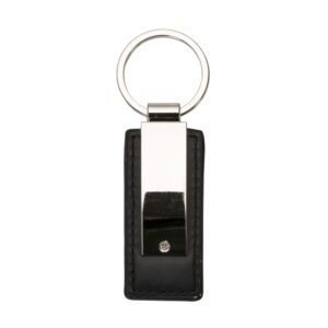 Chaveiro metal com couro