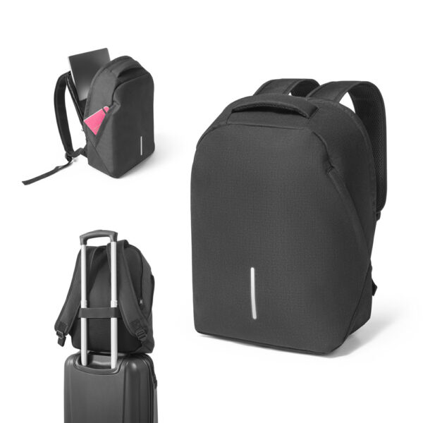 Mochila com sistema antiroubo para notebook em 600D e ripstop 15'6"