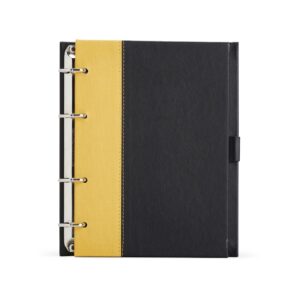 Caderno fichário de couro sintético