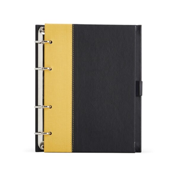 Caderno fichário de couro sintético