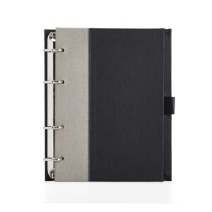 Caderno fichário de couro sintético