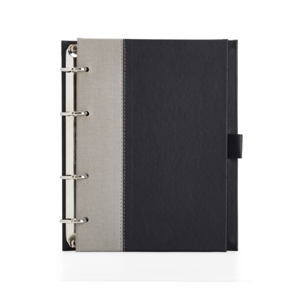 Caderno fichário de couro sintético