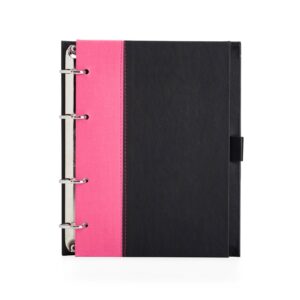 Caderno fichário de couro sintético
