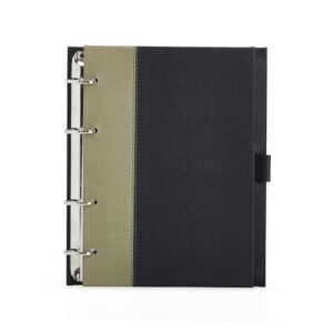 Caderno fichário de couro sintético