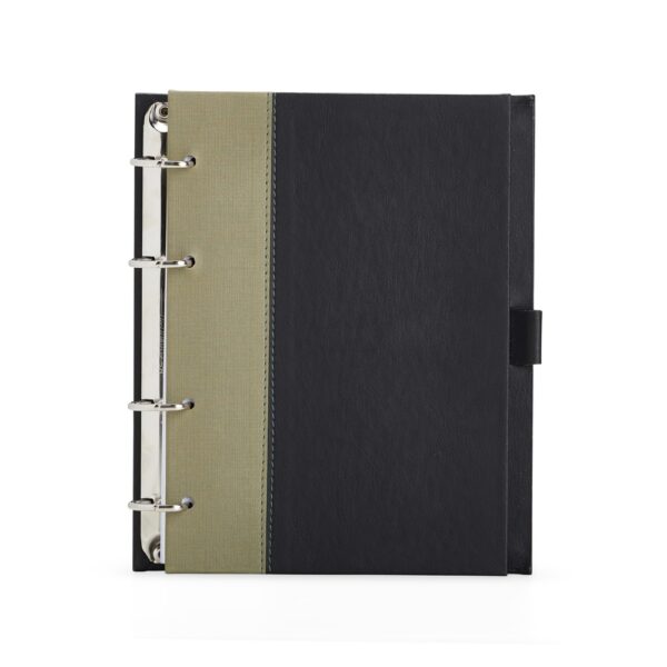 Caderno fichário de couro sintético