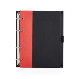 Caderno fichário de couro sintético