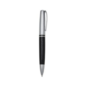 Caneta metal fosco c/ couro