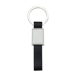Chaveiro metal quadrado c/ borracha