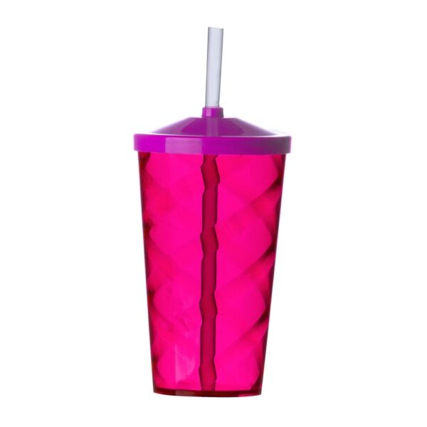 Copo ps 550 ml c/ tampa e canudo