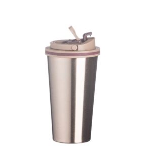 Copo metal c/ tampa plástica