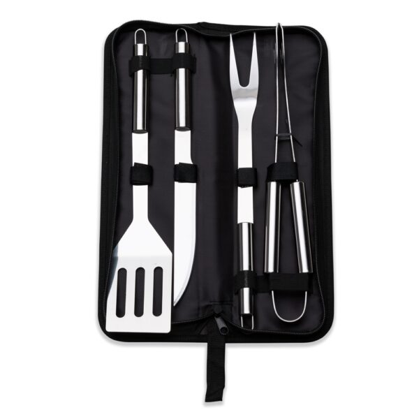Kit churrasco 4 peças inox c/ estojo