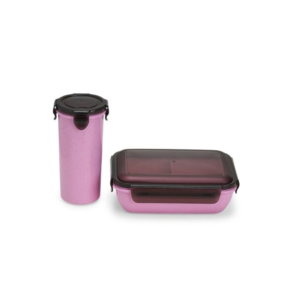 Kit copo e marmita fibra de bambu