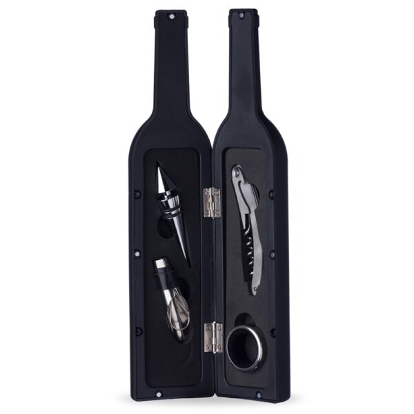 Kit vinho plástico resistente 4 peças  formato garrafa