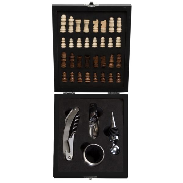 Kit vinho xadrez 4 pçs