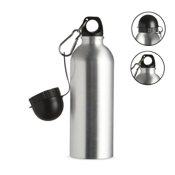Squeeze aluminio 500ml c/ bico e mosquetão