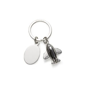 Chaveiro metal avião c/ placa
