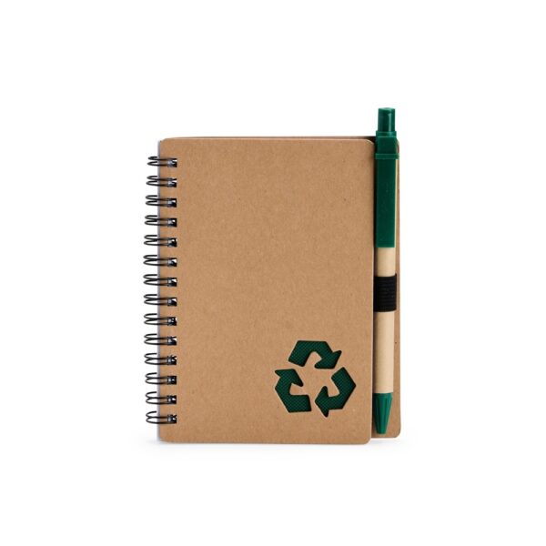 Caderno ecológico com caneta