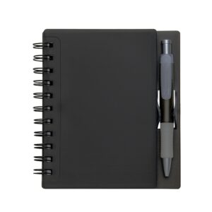 Caderno plástico com caneta