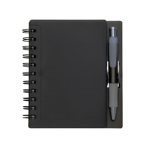Caderno plástico com caneta
