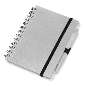 Caderno plástico com pauta