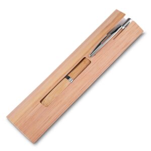 Caneta bambu c/ estojo papel
