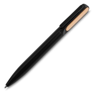 Caneta metal det. bambu c/ estojo