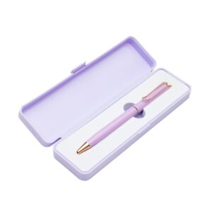 Caneta metal c/ box de  plástico