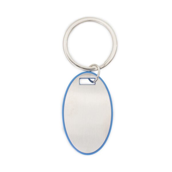Chaveiro oval plastico/metal