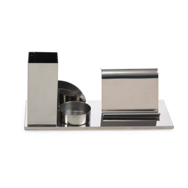 Kit escritorio p/ canetas, celular ... inox