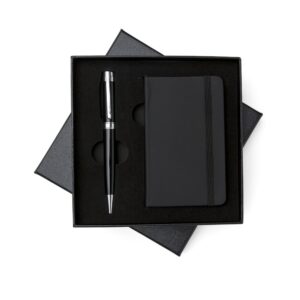 Kit caneta e caderneta tipo moleskine