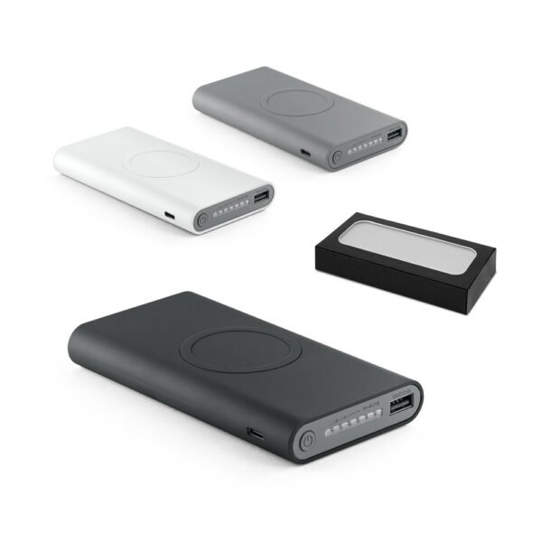Bateria portátil wireless super-rápido em ABS e capacidade de 10 000 mAh