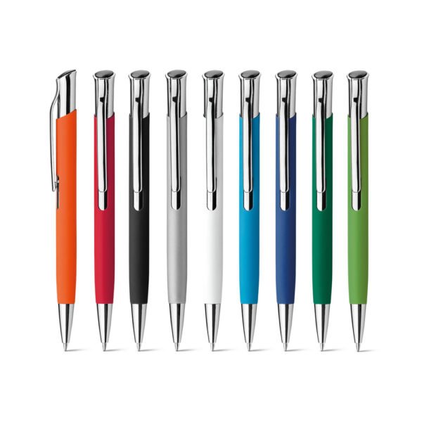 Esferográfica em alumínio com escrita em azul