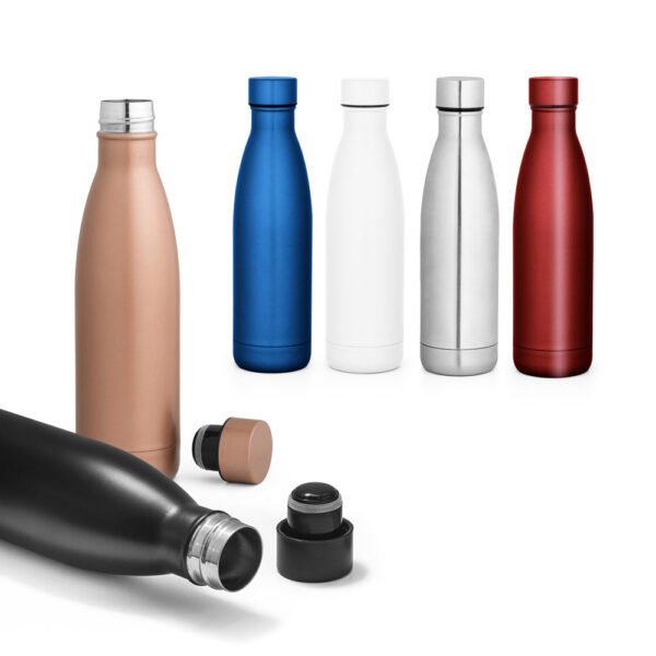 Garrafa em aço inox de parede dupla térmica, isolada a vácuo 500 mL