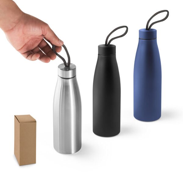 Squeeze em aço inox 90% reciclado, de parede simples 710 mL