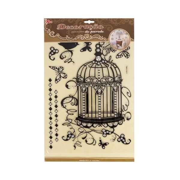 Adesivo decorativo gaiola passaro