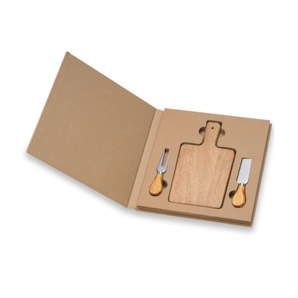 Kit queijo 2 peças + tábua quadrada