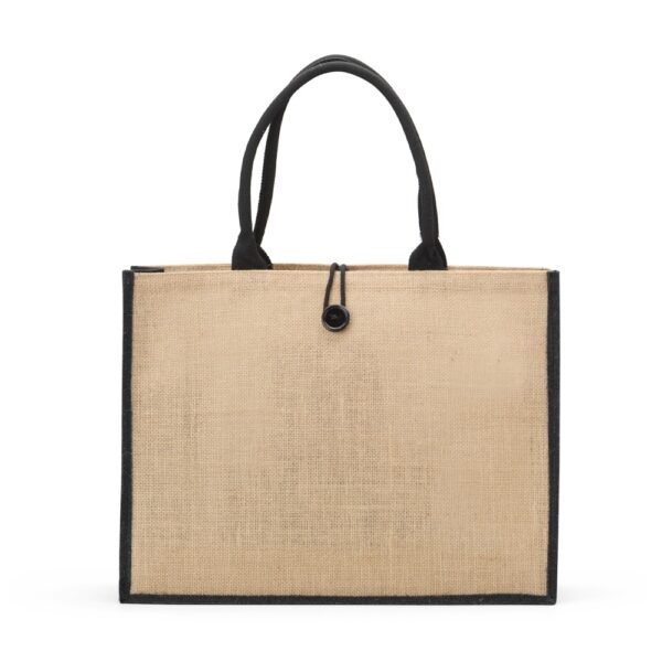 Sacola de juta com botão
